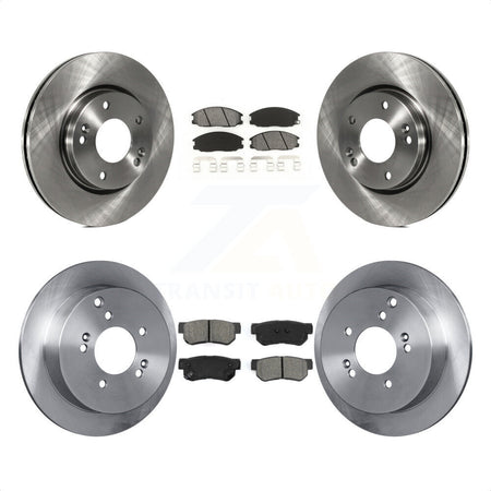 Front Rear Disc Brake Rotors And Semi-Metallic Pads Kit For 2001-2006 Hyundai Santa Fe With 276mm Diameter Rotor K8S-101181 by Transit Auto