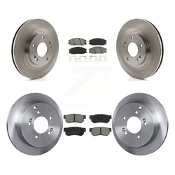 Front Rear Disc Brake Rotors And Semi-Metallic Pads Kit For 2001-2006 Hyundai Santa Fe With 294mm Diameter Rotor K8S-101182
