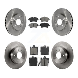 Front Rear Disc Brake Rotors And Semi-Metallic Pads Kit For 2003-2005 Mercedes-Benz C240 Wagon with RWD K8S-101188