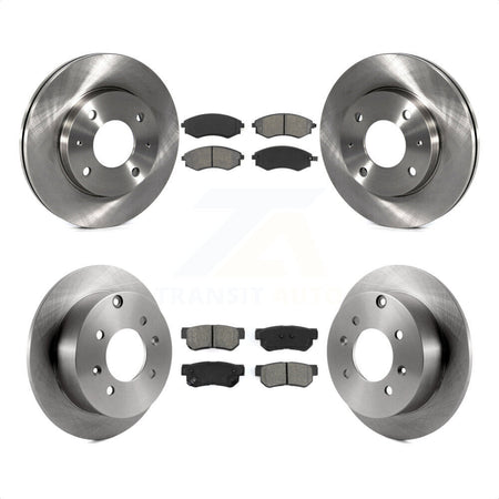 Front Rear Disc Brake Rotors And Semi-Metallic Pads Kit For Hyundai Sonata Kia Optima Magentis K8S-101191 by Transit Auto