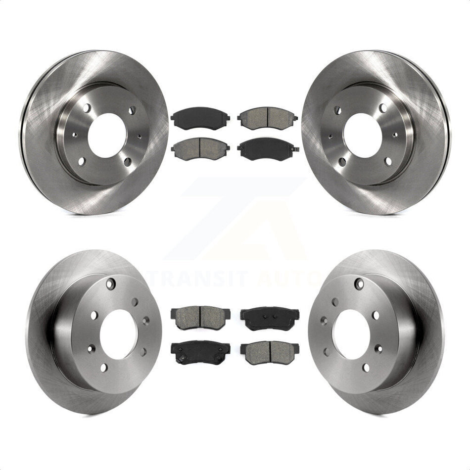 Front Rear Disc Brake Rotors And Semi-Metallic Pads Kit For Hyundai Sonata Kia Optima Magentis K8S-101191 by Transit Auto