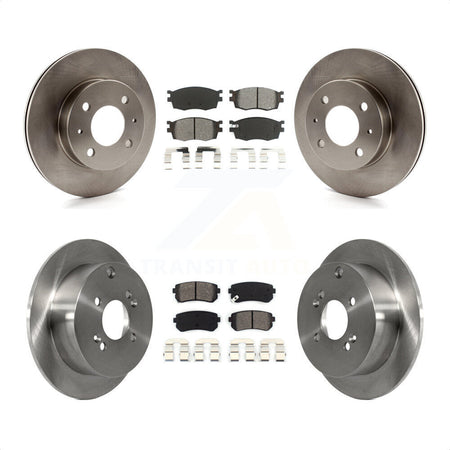 Front Rear Disc Brake Rotors And Semi-Metallic Pads Kit For 2006 Hyundai Accent Hatchback K8S-101216 by Transit Auto