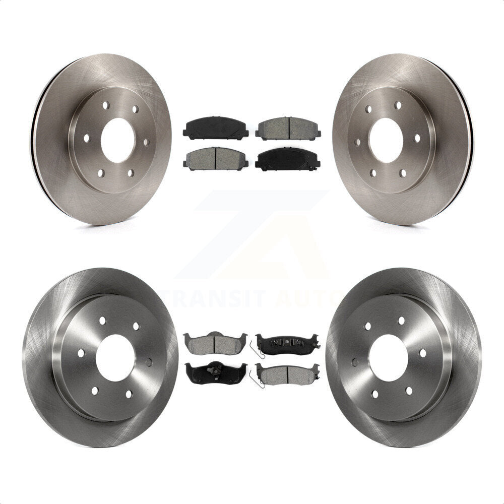 Front Rear Disc Brake Rotors And Semi-Metallic Pads Kit For 2007 INFINITI QX56 With 320mm Diameter Rotor To 03 07 K8S-101219 by Transit Auto