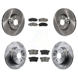 Front Rear Disc Brake Rotors And Semi-Metallic Pads Kit For 2004-2005 Acura TL Automatic transmission K8S-101221