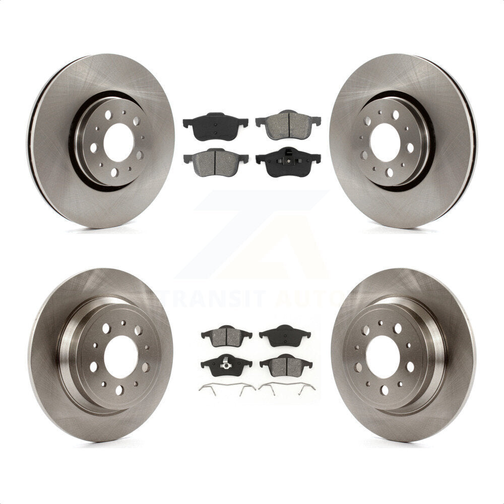 Front Rear Disc Brake Rotors And Semi-Metallic Pads Kit For 2008 Volvo S60 With 316mm Diameter Rotor K8S-101230 by Transit Auto