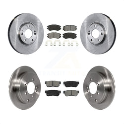 Front Rear Disc Brake Rotors And Semi-Metallic Pads Kit For 2006-2009 Hyundai Azera K8S-101235