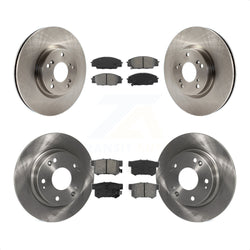 Front Rear Disc Brake Rotors And Semi-Metallic Pads Kit For Honda Civic Acura CSX K8S-101250