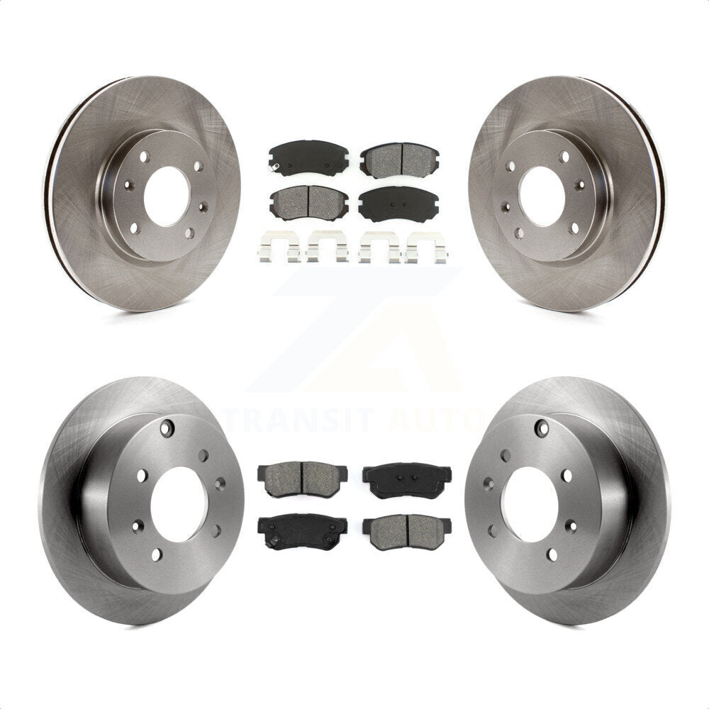 Front Rear Disc Brake Rotors And Semi-Metallic Pads Kit For Kia Optima Hyundai Sonata Magentis K8S-101254 by Transit Auto