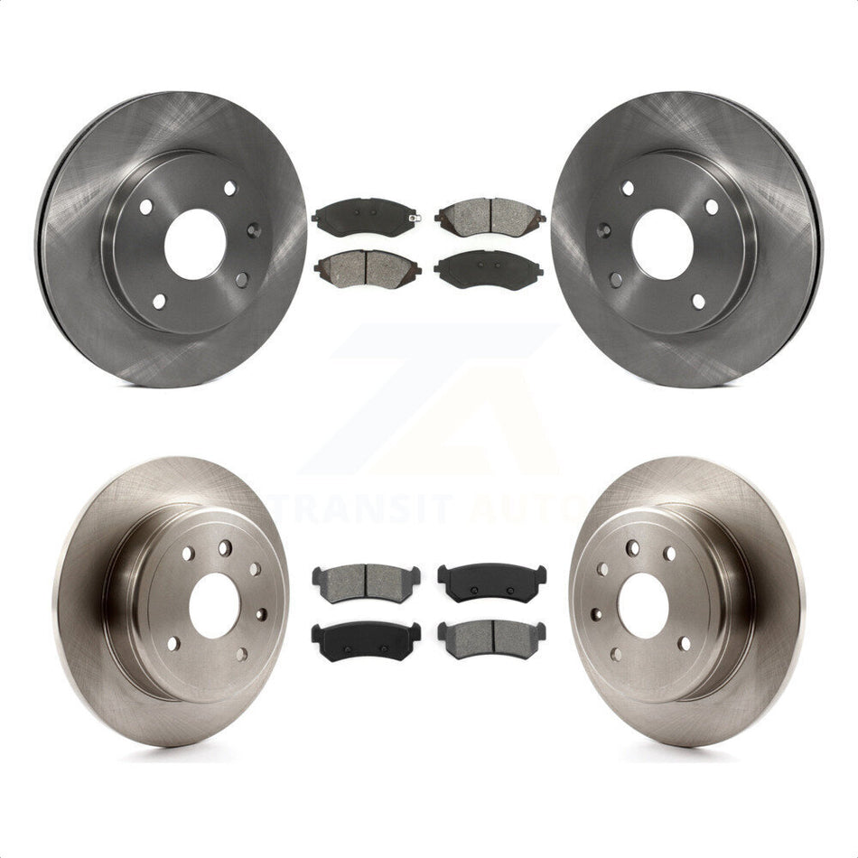 Front Rear Disc Brake Rotors And Semi-Metallic Pads Kit For 2004-2006 Chevrolet Optra With 276mm Diameter Rotor K8S-101258 by Transit Auto