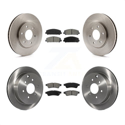 Front Rear Disc Brake Rotors And Semi-Metallic Pads Kit For Suzuki Equator K8S-101268