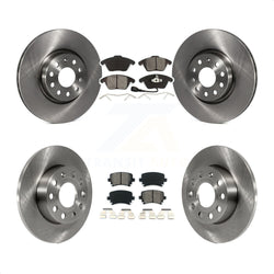 Front Rear Disc Brake Rotors And Semi-Metallic Pads Kit For 2008-2008 Audi A3 Quattro K8S-101274