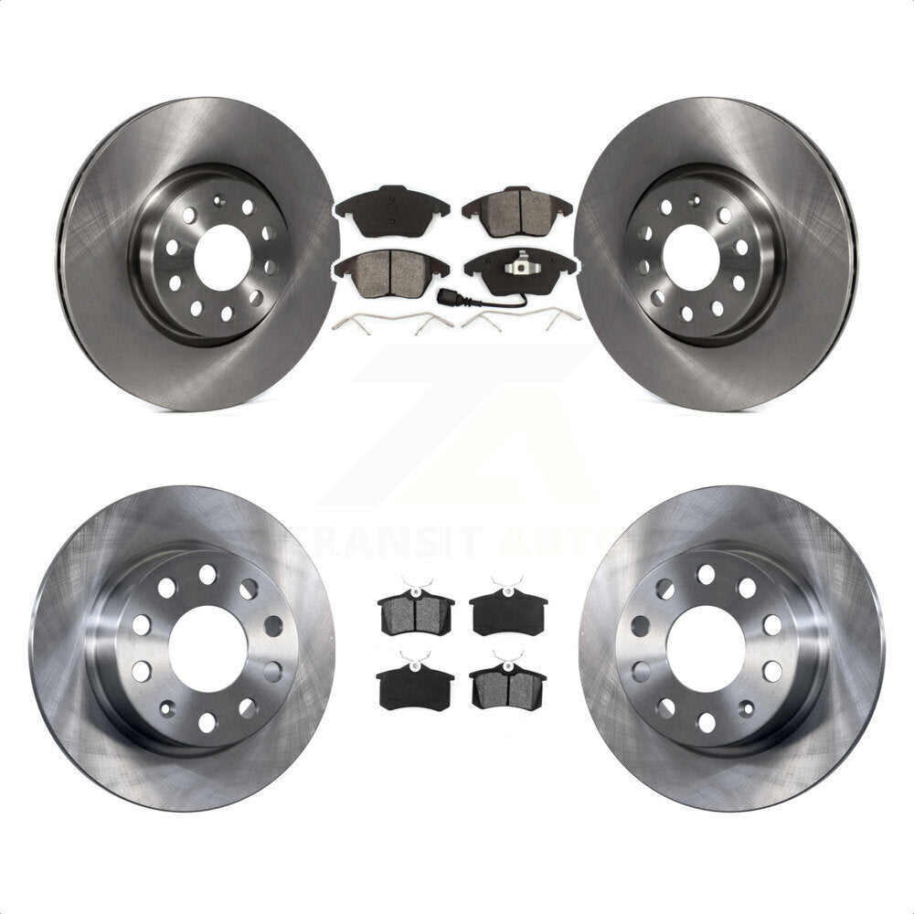 Front Rear Disc Brake Rotors And Semi-Metallic Pads Kit For Volkswagen Jetta Beetle K8S-101280 by Transit Auto