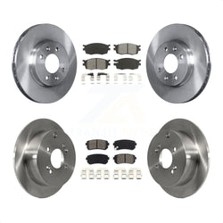 Front Rear Disc Brake Rotors And Semi-Metallic Pads Kit For Hyundai Accent Kia Rio Rio5 K8S-101294