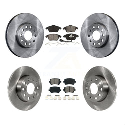 Front Rear Disc Brake Rotors And Semi-Metallic Pads Kit For 2006-2009 Volkswagen Rabbit K8S-101298