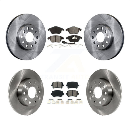 Front Rear Disc Brake Rotors And Semi-Metallic Pads Kit For 2006-2009 Volkswagen Rabbit K8S-101298 by Transit Auto