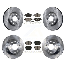 Front Rear Disc Brake Rotors And Semi-Metallic Pads Kit For 2013 Volkswagen Beetle 2.5L With 253mm Diameter Rotor K8S-101300