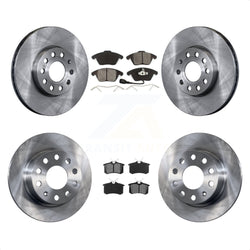 Front Rear Disc Brake Rotors And Semi-Metallic Pads Kit For Volkswagen Jetta Beetle K8S-101301