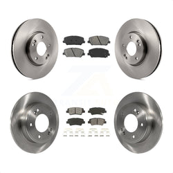 Front Rear Disc Brake Rotors And Semi-Metallic Pads Kit For Hyundai Veloster Kia Forte Koup K8S-101305