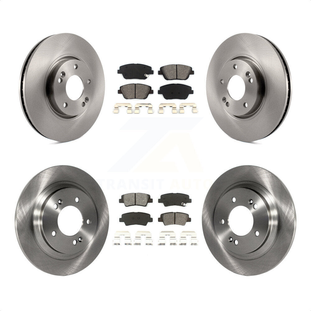 Front Rear Disc Brake Rotors And Semi-Metallic Pads Kit For Kia Optima With Electric Parking K8S-101307 by Transit Auto