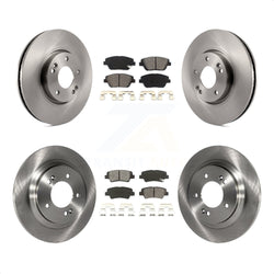 Front Rear Disc Brake Rotors And Semi-Metallic Pads Kit For Kia Optima With Electric Parking K8S-101307