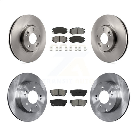 Front Rear Disc Brake Rotors And Semi-Metallic Pads Kit For Hyundai Sonata 3.3L K8S-101311 by Transit Auto