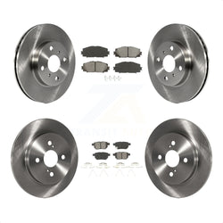 Front Rear Disc Brake Rotors And Semi-Metallic Pads Kit For 2012-2013 Toyota Yaris L LE K8S-101323