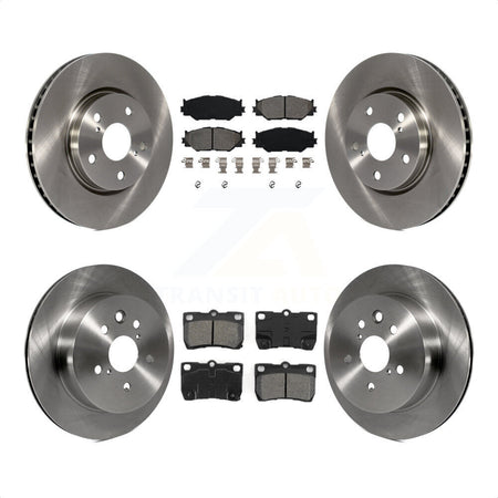 Front Rear Disc Brake Rotors And Semi-Metallic Pads Kit For 2010-2013 Lexus IS250 C Vehicles Built Canadian Market K8S-101333 by Transit Auto