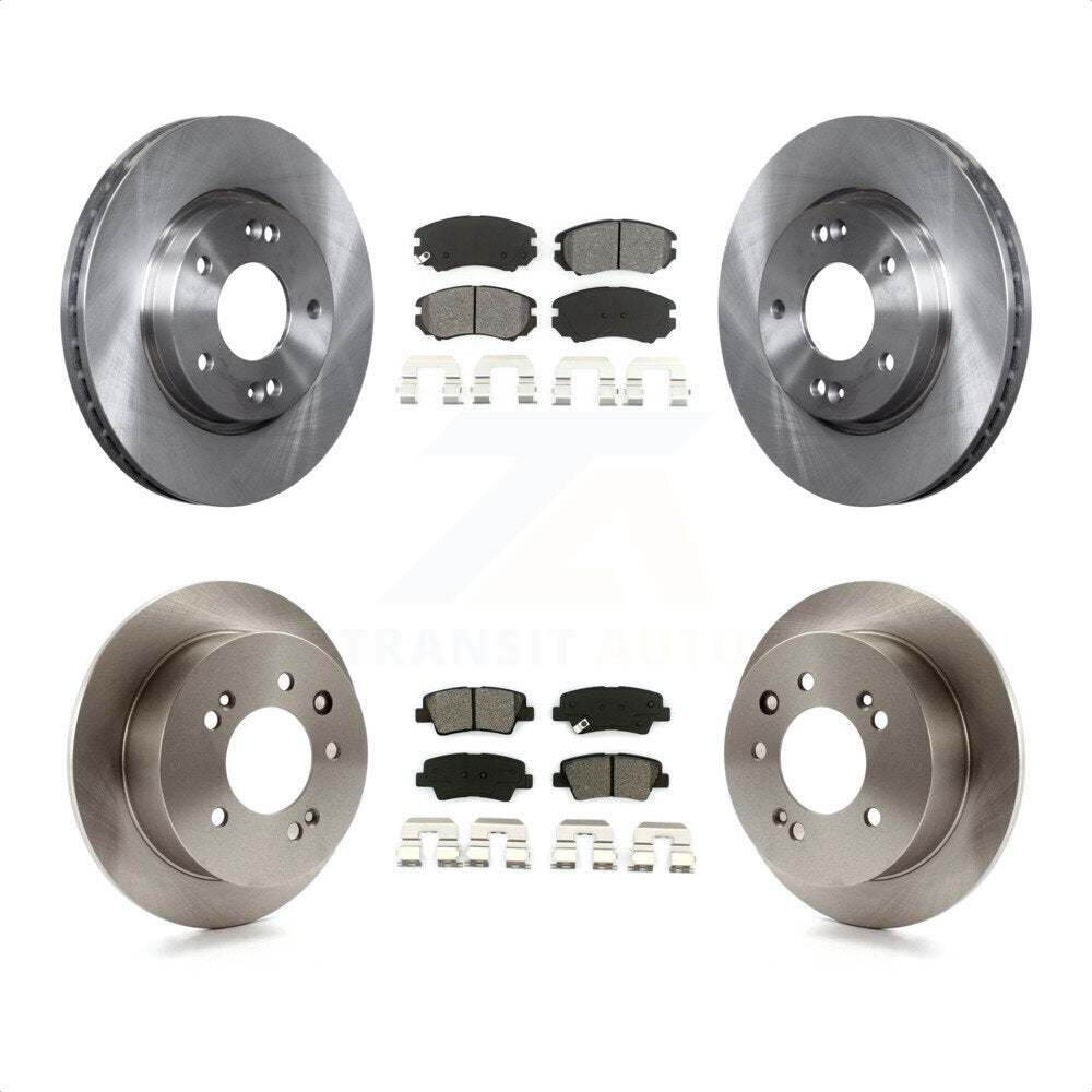 Front Rear Disc Brake Rotors And Semi-Metallic Pads Kit For 2010 Hyundai Elantra Sedan From 03 23 10 K8S-101336 by Transit Auto