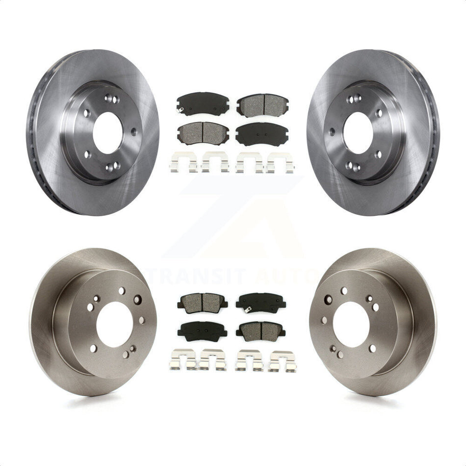 Front Rear Disc Brake Rotors And Semi-Metallic Pads Kit For 2010 Hyundai Elantra Sedan From 03 23 10 K8S-101336 by Transit Auto