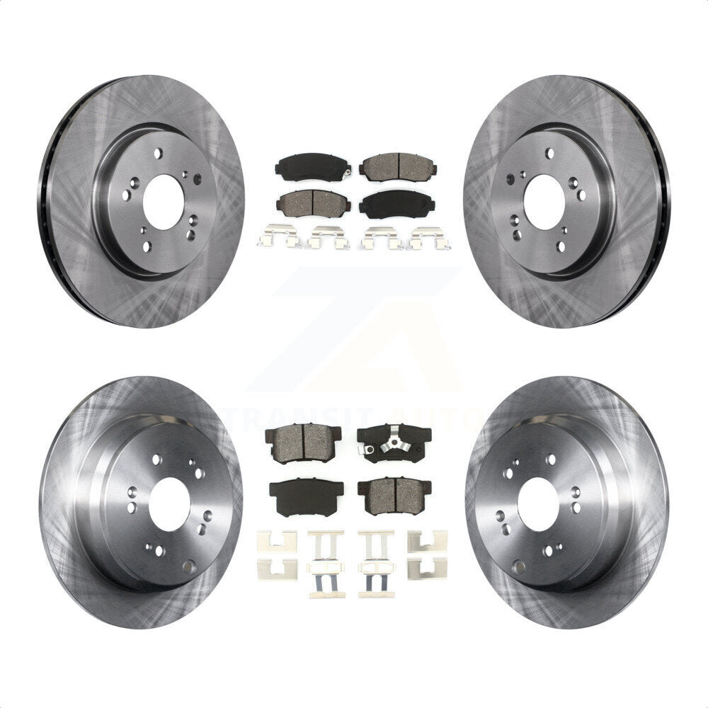 Front Rear Disc Brake Rotors And Semi-Metallic Pads Kit For Honda CR-V Acura RDX K8S-101341 by Transit Auto