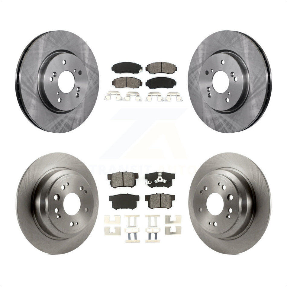 Front Rear Disc Brake Rotors And Semi-Metallic Pads Kit For Honda Accord Crosstour K8S-101343 by Transit Auto