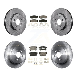Front Rear Disc Brake Rotors And Semi-Metallic Pads Kit For 2012-2016 Honda CR-V AWD K8S-101344