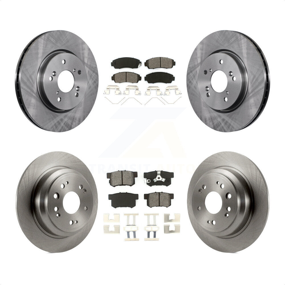 Front Rear Disc Brake Rotors And Semi-Metallic Pads Kit For Honda Crosstour Accord K8S-101345 by Transit Auto