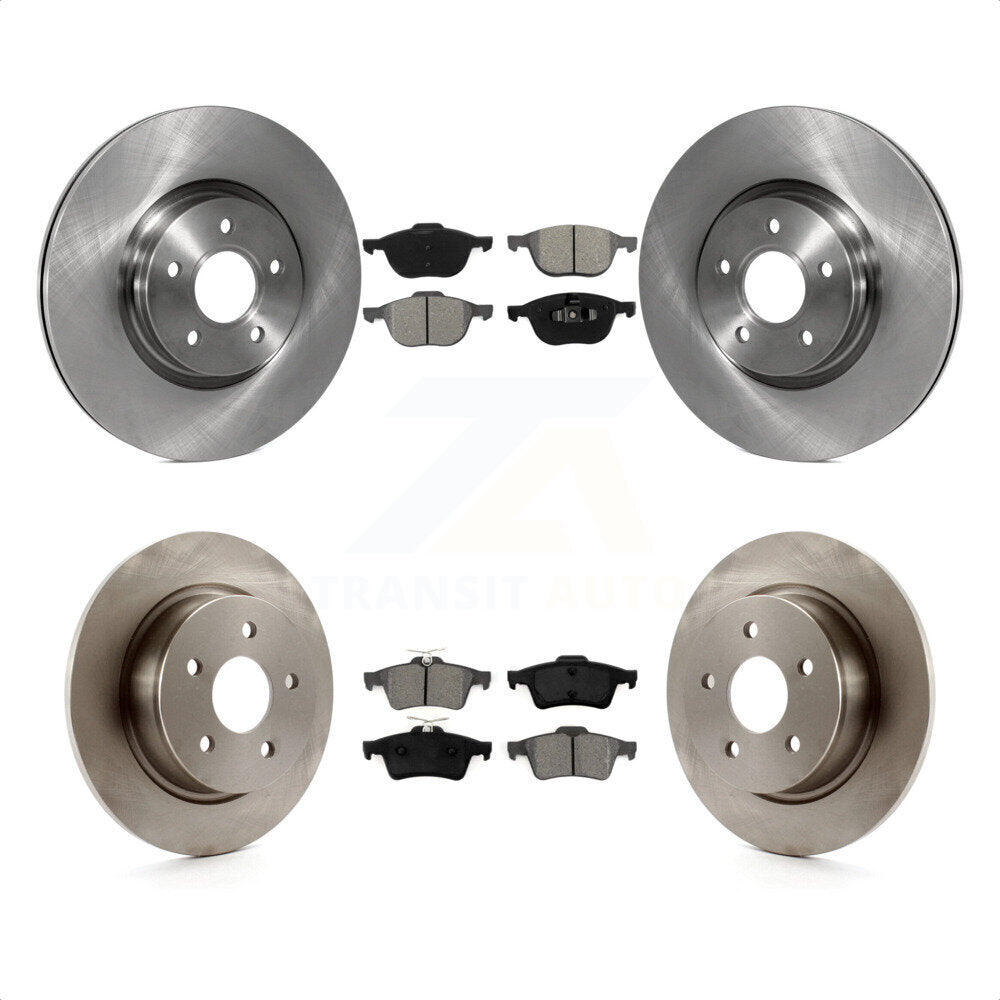 Front Rear Disc Brake Rotors And Semi-Metallic Pads Kit For 2014 Ford Connect 104.8" wheel base K8S-101354 by Transit Auto