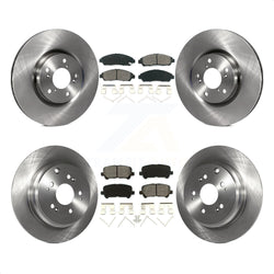 Front Rear Disc Brake Rotors And Semi-Metallic Pads Kit For Honda Pilot Acura MDX ZDX K8S-101361