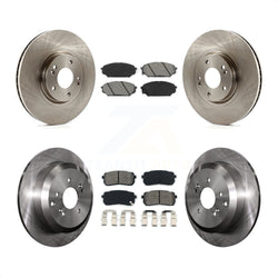 Front Rear Disc Brake Rotors And Semi-Metallic Pads Kit For 2007-2012 Hyundai Veracruz K8S-101388