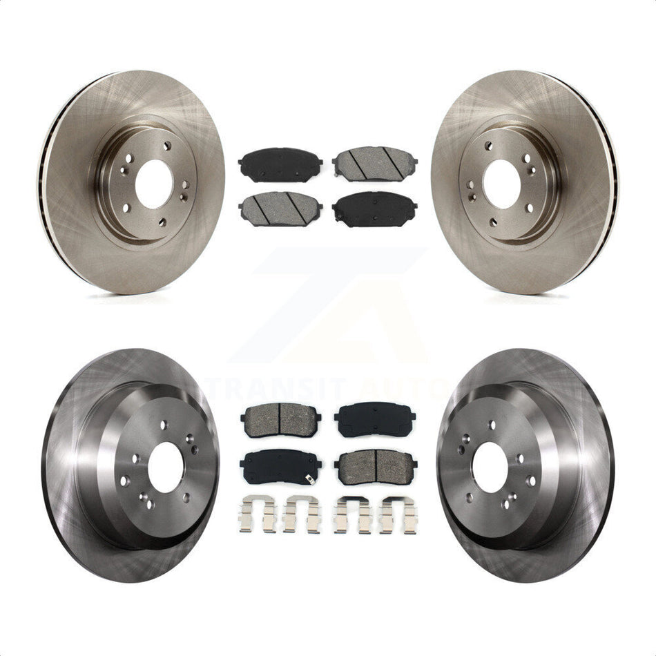 Front Rear Disc Brake Rotors And Semi-Metallic Pads Kit For 2007-2012 Hyundai Veracruz K8S-101388 by Transit Auto