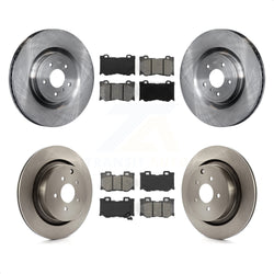 Front Rear Disc Brake Rotors And Semi-Metallic Pads Kit For INFINITI Q50 M37 Q60 Q70 Q70L QX70 M56 FX50 K8S-101407
