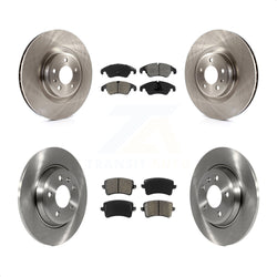 Front Rear Disc Brake Rotors And Semi-Metallic Pads Kit For 2009-2010 Audi Q5 With 345mm Diameter Rotor K8S-101414