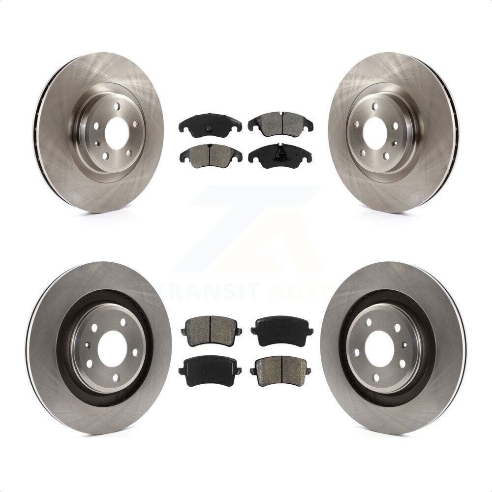 Front Rear Disc Brake Rotors And Semi-Metallic Pads Kit For Audi S5 K8S-101415 by Transit Auto