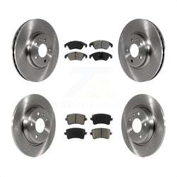 Front Rear Disc Brake Rotors And Semi-Metallic Pads Kit For Audi Q5 A4 Quattro A5 K8S-101417