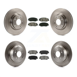 Front Rear Disc Brake Rotors And Semi-Metallic Pads Kit For Hyundai Genesis 3.8L K8S-101420