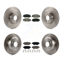 Front Rear Disc Brake Rotors And Semi-Metallic Pads Kit For 2012 Hyundai Genesis 3.8L K8S-101422