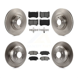 Front Rear Disc Brake Rotors And Semi-Metallic Pads Kit For Hyundai Genesis 4.6L K8S-101423