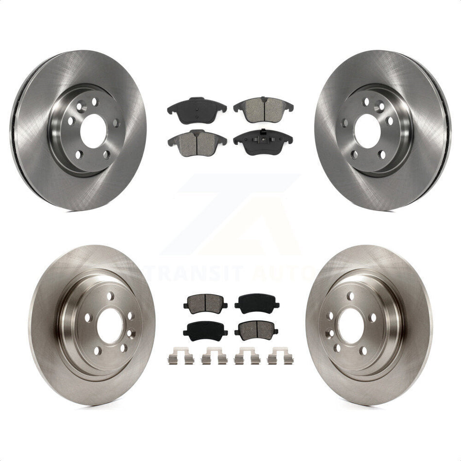 Front Rear Disc Brake Rotors And Semi-Metallic Pads Kit For 2013-2014 Volvo S60 With 300mm Diameter Rotor K8S-101425 by Transit Auto