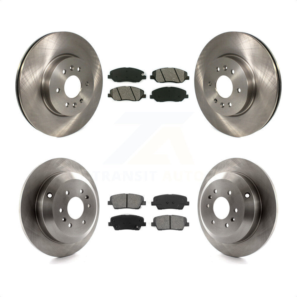 Front Rear Disc Brake Rotors And Semi-Metallic Pads Kit For 2009-2011 Kia Borrego K8S-101429 by Transit Auto