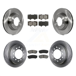 Front Rear Disc Brake Rotors And Semi-Metallic Pads Kit For Toyota 4Runner Lexus GX460 K8S-101442