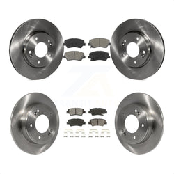 Front Rear Disc Brake Rotors And Semi-Metallic Pads Kit For Hyundai Elantra Kia Forte Veloster GT Forte5 Coupe Koup K8S-101455