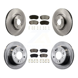 Front Rear Disc Brake Rotors And Semi-Metallic Pads Kit For 2015 Hyundai Tucson FWD with FUEL CELL EV (FCEV) engine K8S-101458