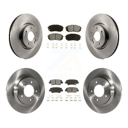 Front Rear Disc Brake Rotors And Semi-Metallic Pads Kit For 2015 Hyundai Sonata GAS engine With Power Operated Parking K8S-101459